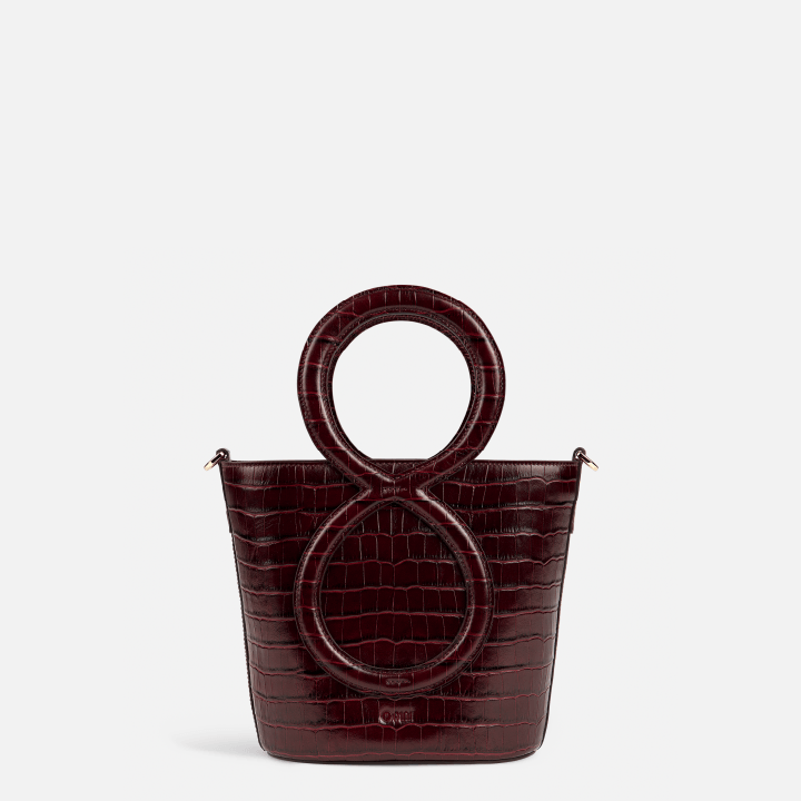 Infinity Bag - Burgundy Croc Embossed