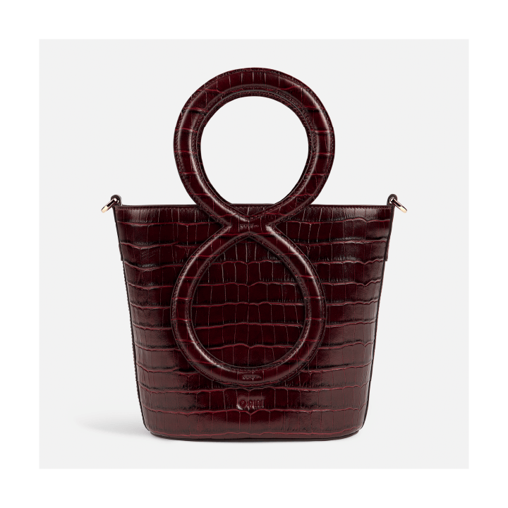 Infinity Bag - Burgundy Croc Embossed