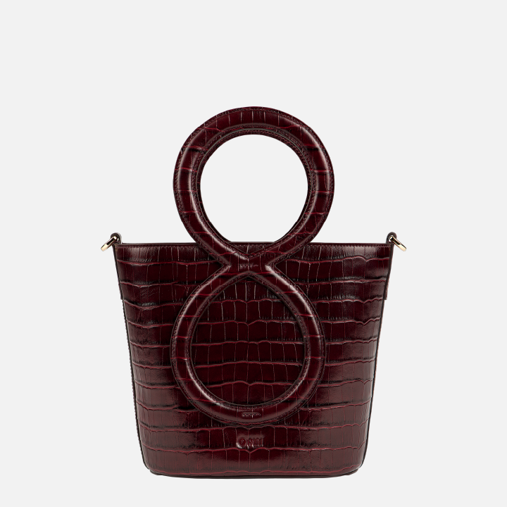 Infinity Bag - Burgundy Croc Embossed