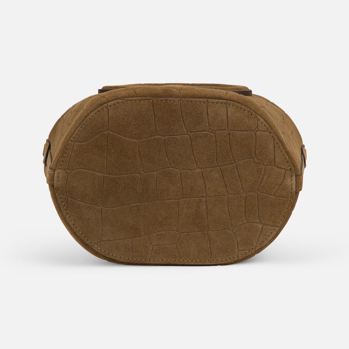 Infinity Bag - Coffee Brown Croc Embossed Suede