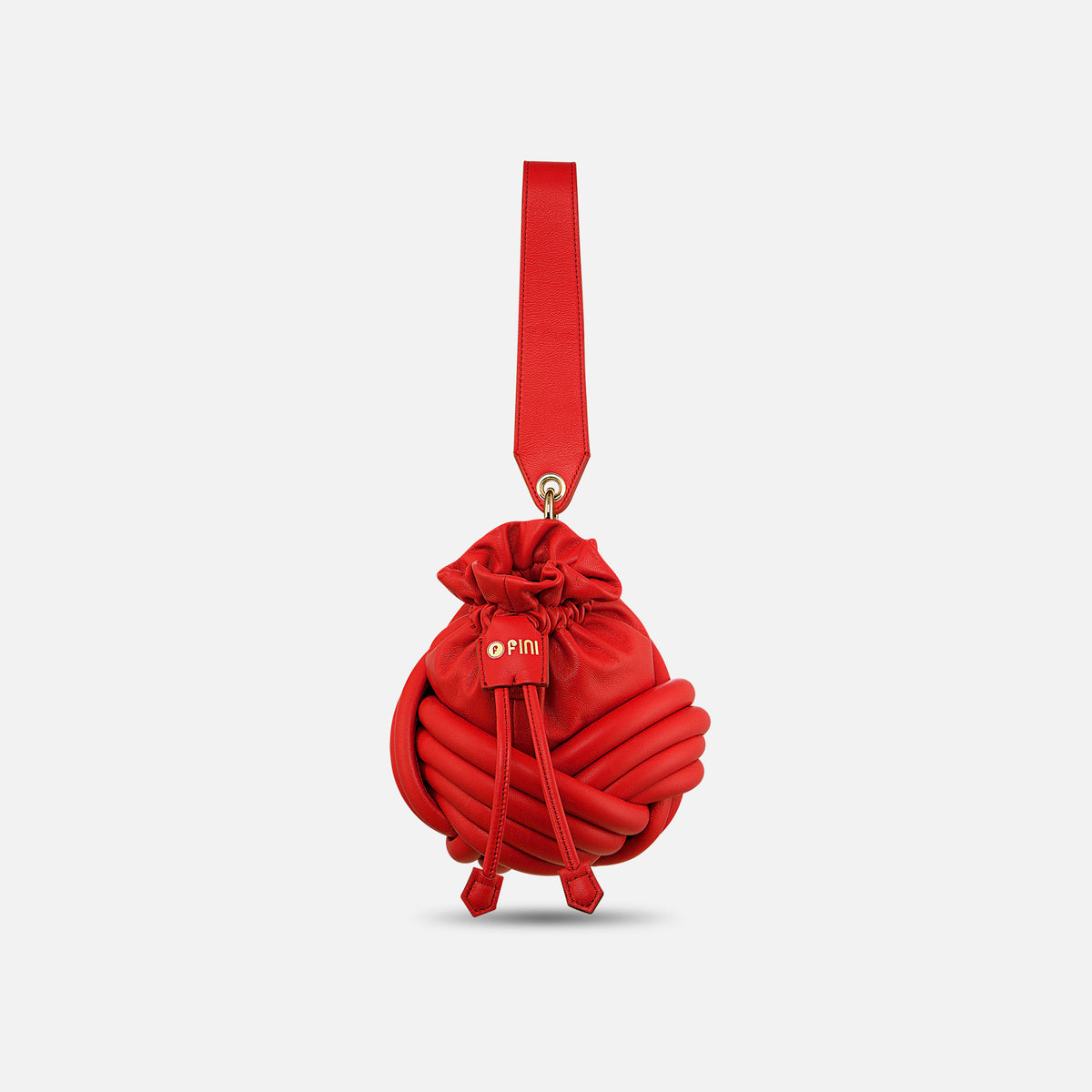 Knurly Drawstring Bag 18 M - Warm Red
