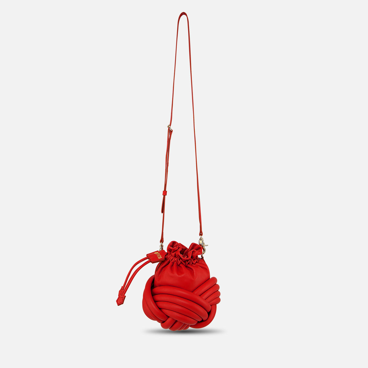 Knurly Drawstring Bag 18 M - Warm Red